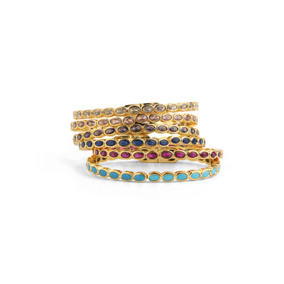 OVAL STONE HINGED BANGLES