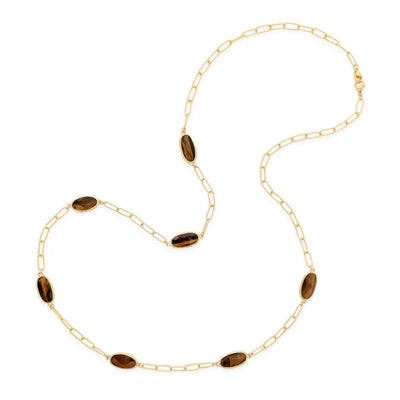 NATURAL STONE STATION NECKLACE