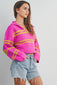 PINK LIME STRIPED SWEATER
