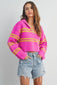 PINK LIME STRIPED SWEATER