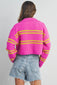 PINK LIME STRIPED SWEATER