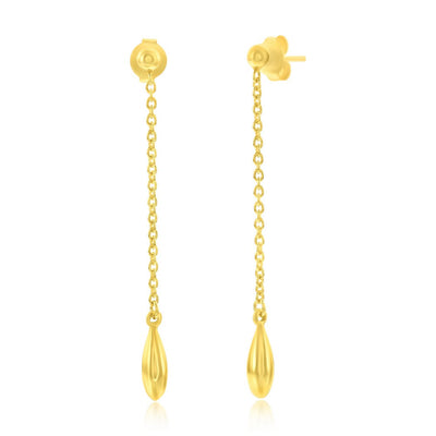 TEARDROP BEAD & CHAIN EARRINGS