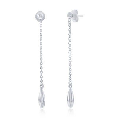TEARDROP BEAD & CHAIN EARRINGS