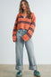 RUST NAVY STRIPED SWEATER