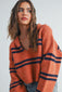 RUST NAVY STRIPED SWEATER
