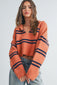 RUST NAVY STRIPED SWEATER