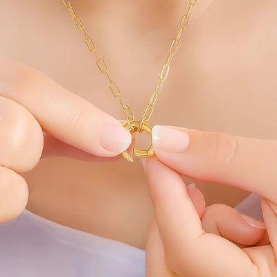 PAPERCLIP CHAIN NECKLACE WITH SPRING RING