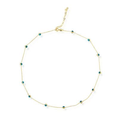 14K EVIL EYE NECKLACE