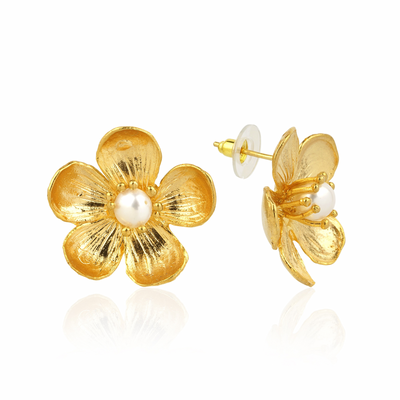 GOLD LILY STUD EARRINGS
