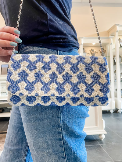 IVORY PERIWINKLE CLUTCH