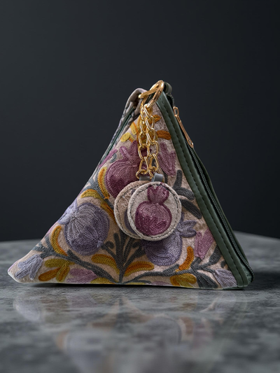 EMBROIDERED TRIANGLE HANDBAG