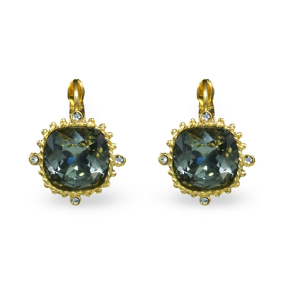 SQUARE BLACK DIAMOND EARRINGS
