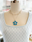 BLUE ENAMEL FLOWER PENDANT