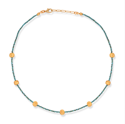 MIYUKI GOLD DISC NECKLACE