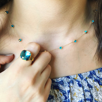 14K EVIL EYE NECKLACE