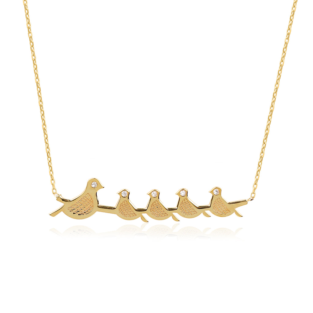 Mother nestling shop birds necklace