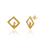 TEXTURED SQUARE STUD EARRINGS