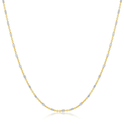 SQUARE BEADS 2-TONE CHAIN