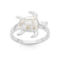 MOTHER OF PEARL TURTLE RING