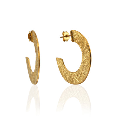 TEXTURED FLAT HOOP EARRINGS