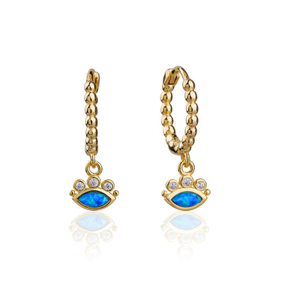 OPAL EYE ON HOOP EARRINGS